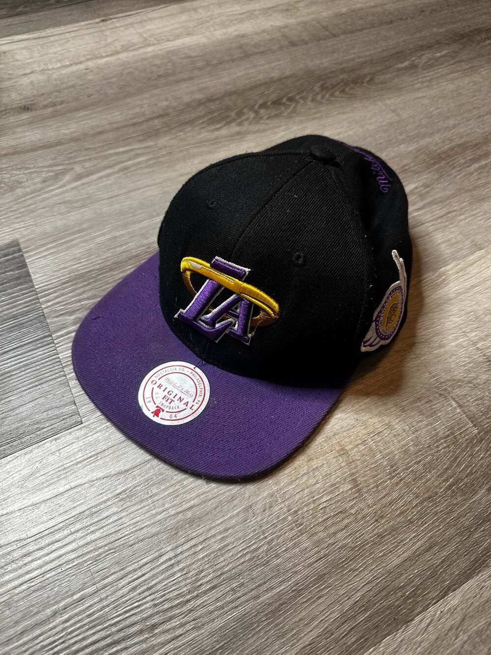 Mitchell & Ness Los Angeles Lakers NBA Triple Stack Snapback Hat Black Purple